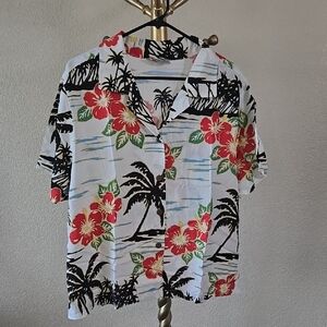 Tropical Floral and Palm Tree Casual Shirt